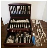 Large set of Wallace 1835 silverplate flatware