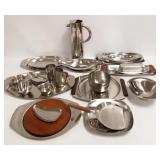 Group stainless serving ware including Denmark,