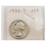 1932-S Washington silver quarter