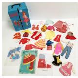 1964 Skipper doll carrying case w/ outfits