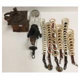 2 coffee grinders - crystal #3, wood & iron and a