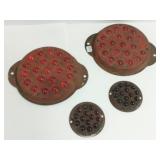 4 iron and glass bead reflectors - 4 1/2"