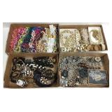 Group vintage, etc. costume jewelry in 4 boxes