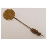 1877 U.S. 2 1/2 dollar gold coin on stick pin