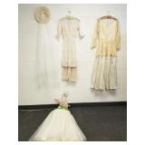 Fancy girls dress & 2 vintage wedding dresses