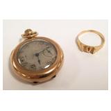 Antique Elgin 15 jewel pocket watch in gold