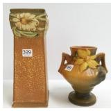 2 Roseville pottery vases - 6 1/2" & 10 1/2"