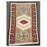 Antique Navajo rug with geometric design 40" x 59"