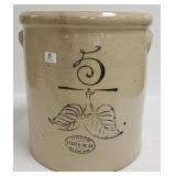 5 gallon Red Wing 2 leaf crock (hairline in the