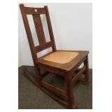 Limbert signed mission oak sewing rocker