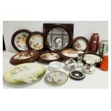 Group of porcelain, etc. including framed hand-