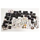 Group of sterling jewerly - 45 pair of earrings,