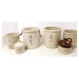 Group of stoneware - 5, 3 & 2 gallon Red Wing