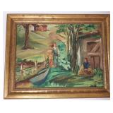 Carolyn Jassan framed signed oil painting on board