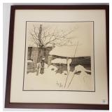 Ryohei Tanaka framed pencil signed - 1976