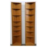 Pair of Hundevad Danish teak corner bookshelves -