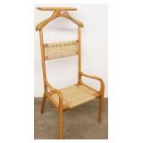 Maple mid-century style valet chair - 44 1/2" tall