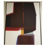 J. Higgs pencil signed abstract oil on canvas -