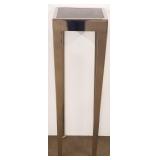Chrome & wood tall pedestal - 42" tall x 14" x 14"