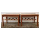 Paif of Danish tile top end tables 20 1/2" x 28