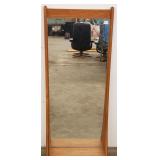 Danish teak wall mirror with shelf 17" wide x 6"