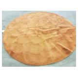 Contemporary wool round rug - 7