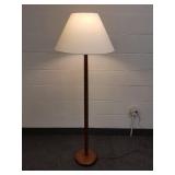 Mid-Century wood floor lamp with shade