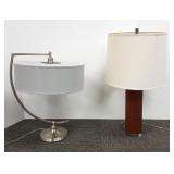 2 mid-century table lamps with shades