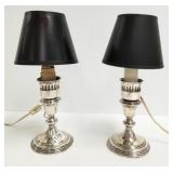 2 weighted sterling silver lamps - 6"H without
