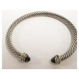 David Yurman 5mm sterling cuff bracelet set with