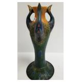 Italian Art Nouveau Majolica Tri-Headed Peacock