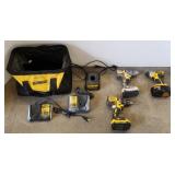 3 DeWalt tools - impact driver & 2 drills & 3
