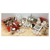 Group of Christmas figures & ornaments, etc.