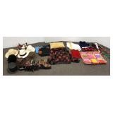 Group of belts, suspenders, clothing, textiles &