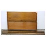 Mid-century full size bed with rails