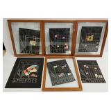 6 framed & unframed life activities lithographs