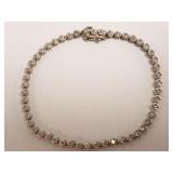 14k white gold 2 1/2 tcw diamond tennis bracelet-