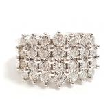 10k white gold ring set with 1/2 tcw diamonds-