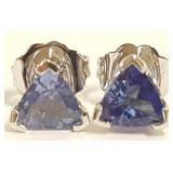 14k white gold & tanzanite stud earrings-