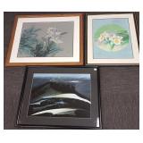 3 framed signed artworks - 2 are limited edition