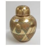 Coromandel (lacquer carved) covered jar - 11"H