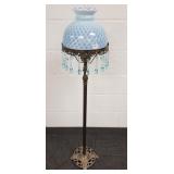 Fenon shade & glass drops on floor lamp - 48" tall