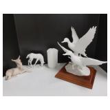 3 Kaiser items - tallest 11" & a Cybis donkey -