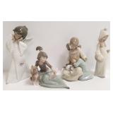 4 Lladro figures - tallest 9"