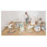 Group Lladro, etc. porcelain items - most are