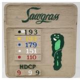 Wooden golf teabox sign from Sawgrass Country