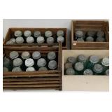 48 green canning jars - all w/ zinc lids - 1/2