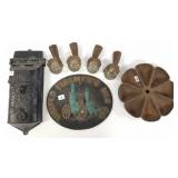 Cast iron nail pan, 4 ball & claw feet, cast iron