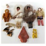 Bear claws, small jointed teddy bear, doll w/