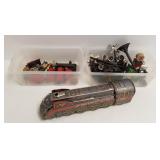 Tin litho Overland Express engine, Lionel train